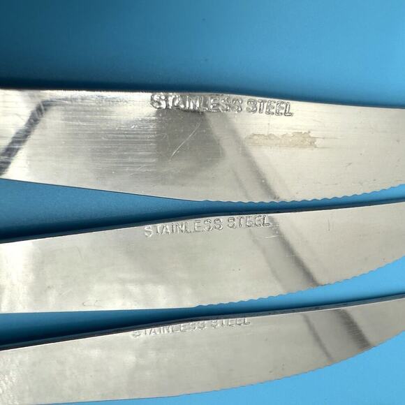 23 Piece MCM Ivory Melamine Handled Flatware Set Stainless - Picture 6 of 11